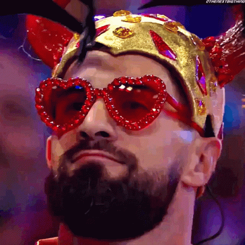 Seth Rollins In Red Heart Shades GIF
