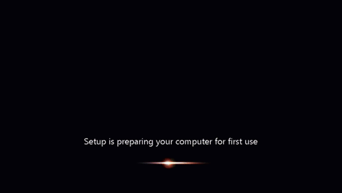 Setup Is Preparing Your Computer For First Use Written On A Black Screen GIF