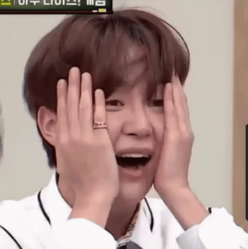 Seungkwan Surprise Cheek Palm Face Meme GIF