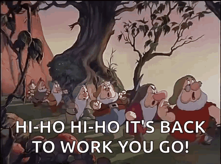 Seven Dwarfs from Snow White in Forest
