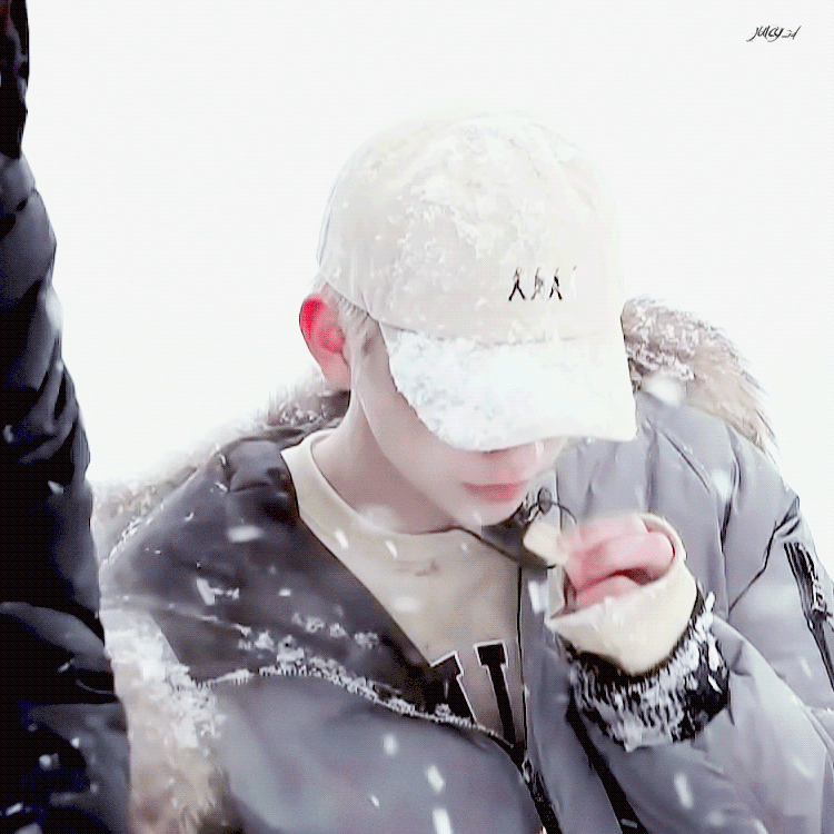 Seventeen Woozi Snowfall GIF