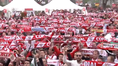 Sevilla Fc Crowd Banners GIF
