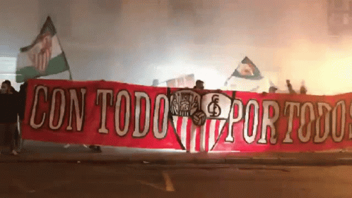 Sevilla Football Fire Flag GIF