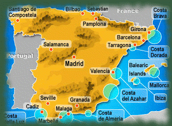 Seville Madrid Spain Map GIF