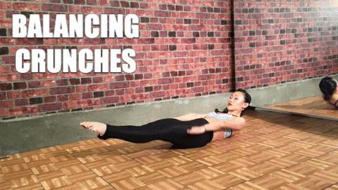 Sexy Abs Workout Balancing Crunches GIF