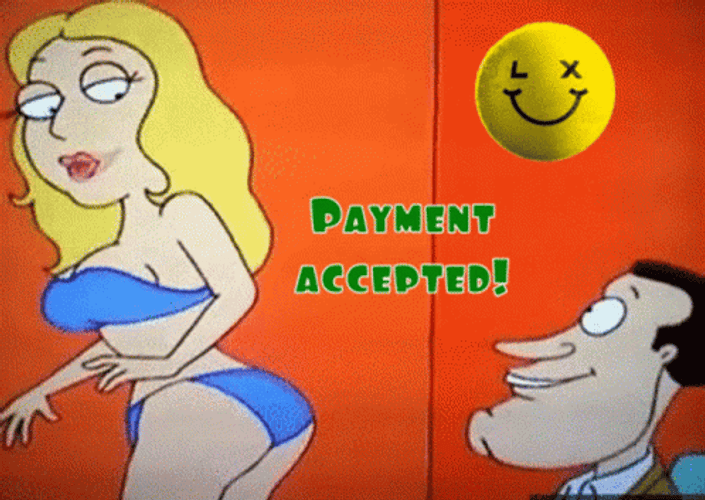 Sexy Animation Credit Card Payment Accepted GIF