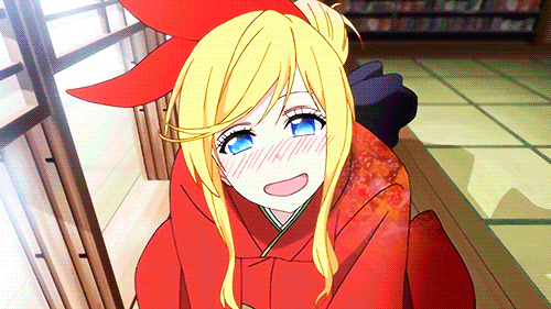 Sexy Anime Chitoge Kirisaki Blush Couple GIF