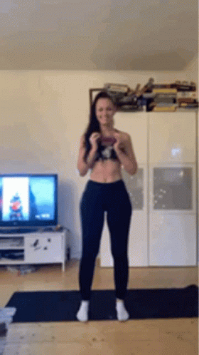 Sexy Curtsy Dumbbell Lunge GIF