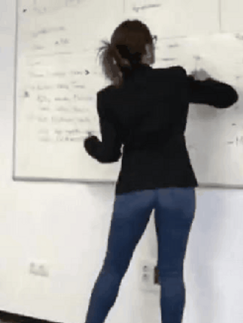 Sexy Funny Teacher Erasing Board GIF