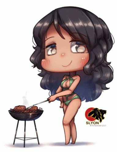Sexy Girl Grilling GIF