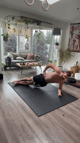Sexy Home Workout Side Plank Thrust GIF