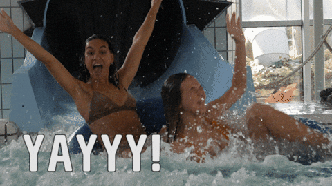 Sexy Ladies Enjoying Waterslide Yay GIF