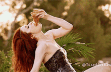 Sexy Lady Chocking Food Sucking GIF