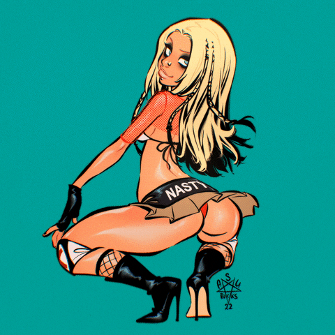 Sexy Lady Dancing Cartoon GIF