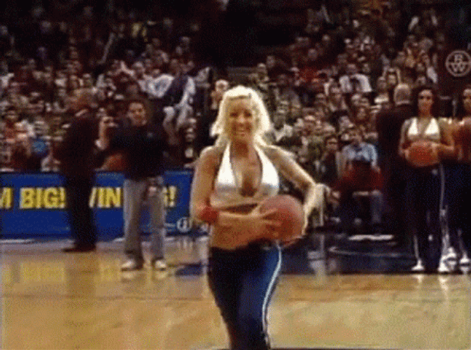 Sexy Lady Slam Dunk Split GIF