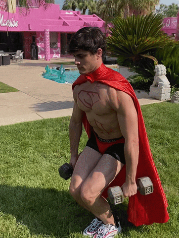 Sexy Workout Biceps Superman Strong Weights GIF