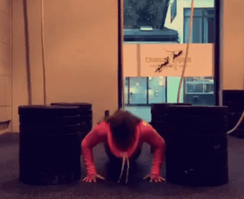 Sexy Workout Cool Girl Push Ups GIF