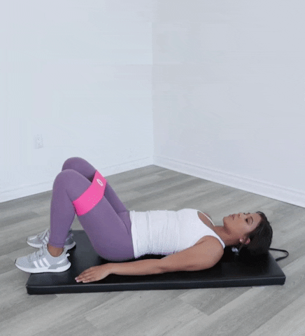 Sexy Workout Glute Bridge Leg Stretch GIF