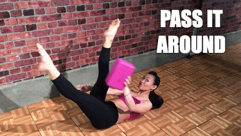 Sexy Workout Legs Exercise Pass Around GIF