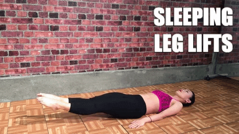 Sexy Workout Sleeping Leg Lifts GIF