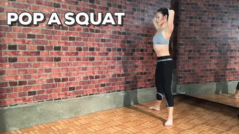 Sexy Workout Squat Exercise Gym Studio GIF