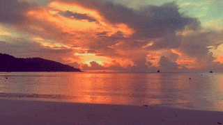Seychelles Beach Sunset GIF