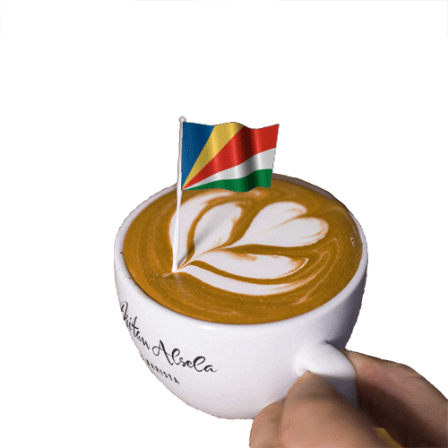 Seychelles Flag On Cappuccino GIF