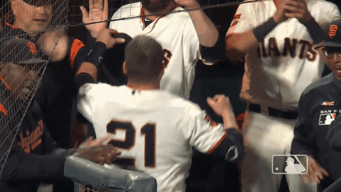 Sf Giants Jeff Kent High Fives GIF