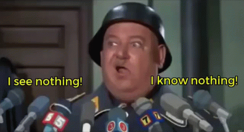 Sgt Schutz I See Nothing I Know Nothing GIF
