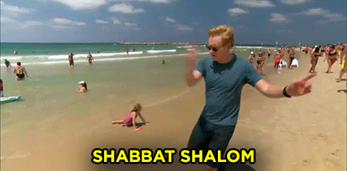 Shabbat Shalom Beach Conan O'brien GIF