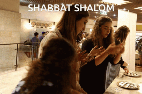 Shabbat Shalom Sisters Standing Praying GIF