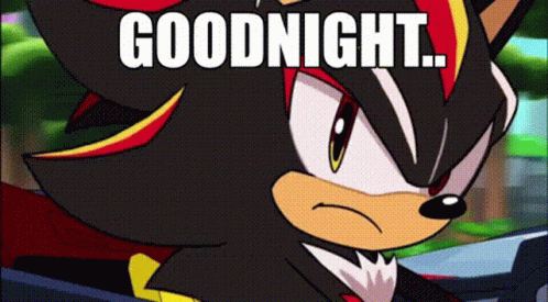 Shadow The Hedgehog Smiling Goodnight GIF