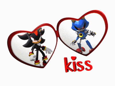 Shadow and Metal Sonic in Heart Kiss
