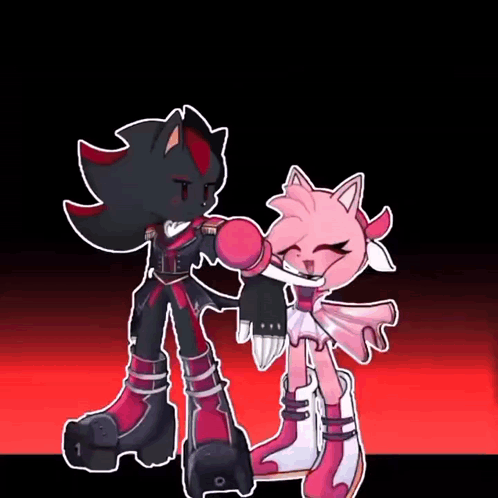 Shadow The Hedgehog And Amy Rose Dancing Together GIF