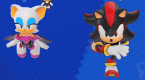 Shadow the Hedgehog and Rouge the Bat Standing Together
