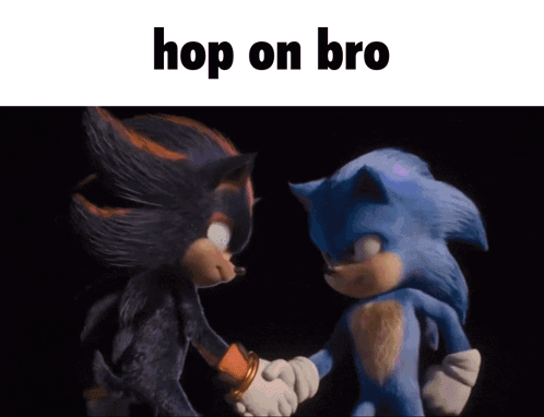 Shadow The Hedgehog And Sonic The Hedgehog Shake Hands In A Dark Room GIF