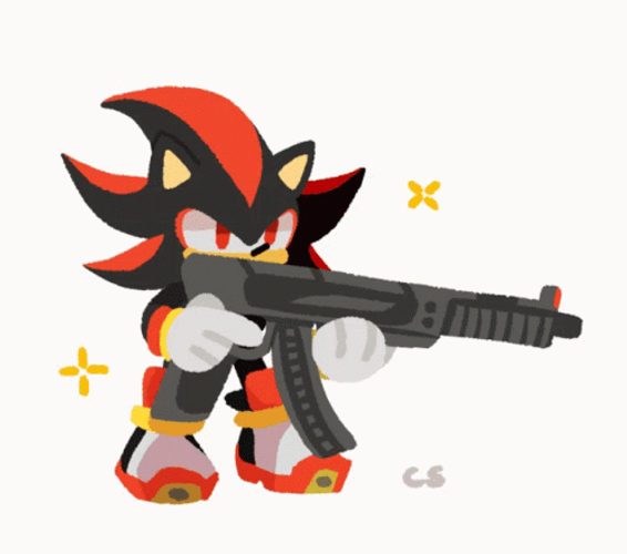Shadow The Hedgehog Holding A Gun Animation GIF