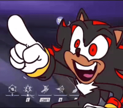 Shadow the Hedgehog Smiling and Pointing