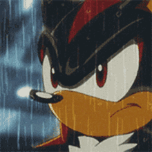 Shadow the Hedgehog Standing in Rain