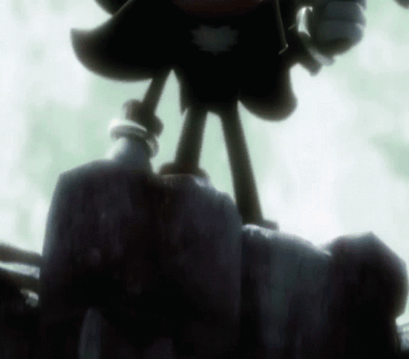 Shadow the Hedgehog Standing on a Rock