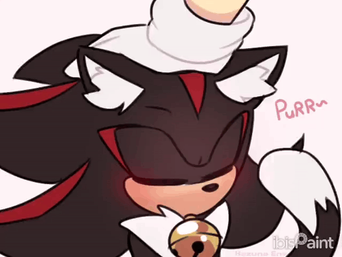 Shadow the Hedgehog With Bell Saying Purr