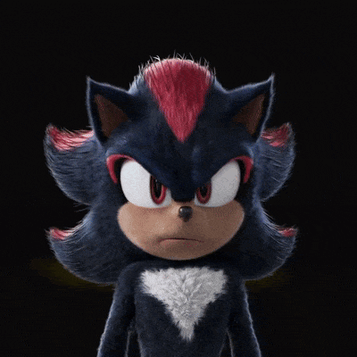 Shadow the Hedgehog With Red Mane and White Heart