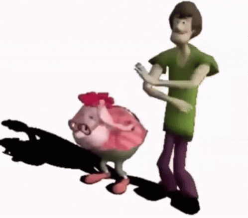 Shaggy And Cartoon Character Standing Together GIF