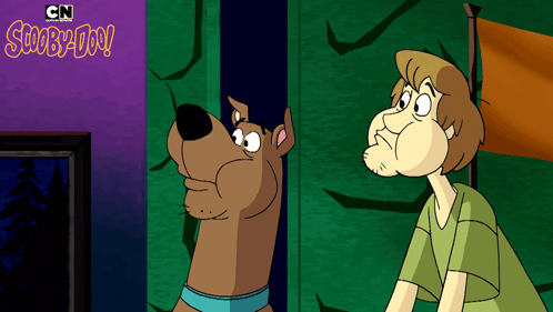 Shaggy And Scooby Doo Shooting Apples GIF