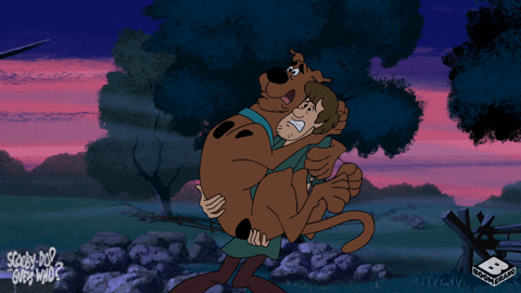 Shaggy Rogers Carrying Shivering Dog Scooby Doo GIF