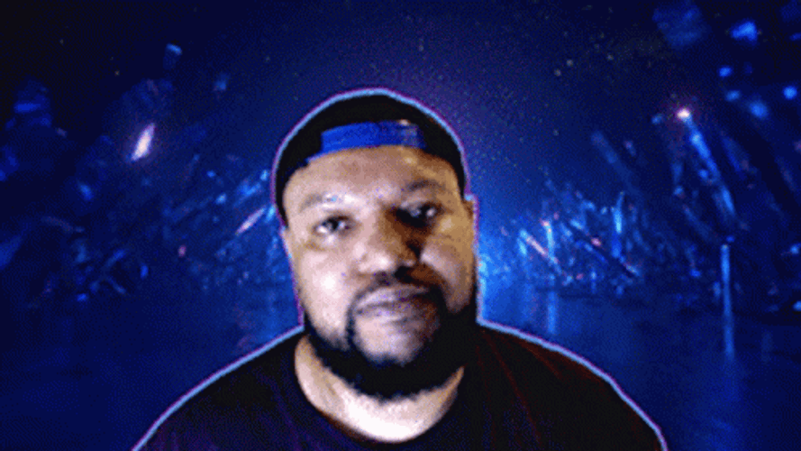 Shake My Head Man In A Lighting Background GIF