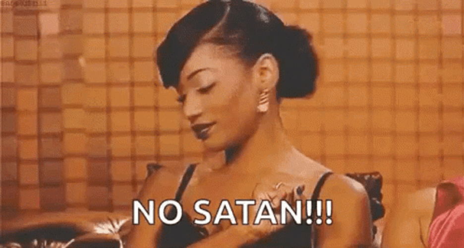 Shake My Head No Satan GIF