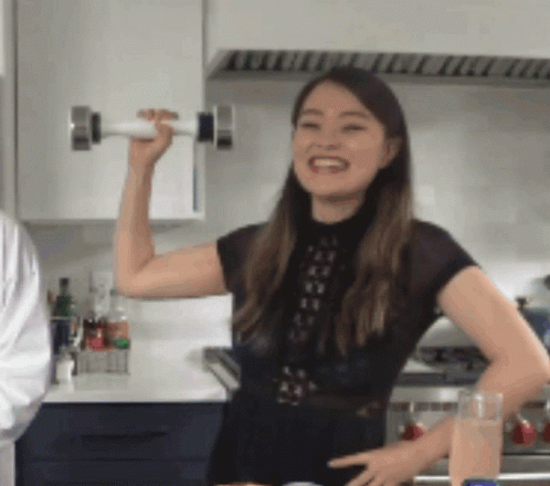 Shake Weight Asian Girl Laughing GIF