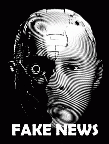 Shaking Robot Face Fake News GIF