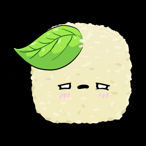 Shaking Scared Rice Ball GIF